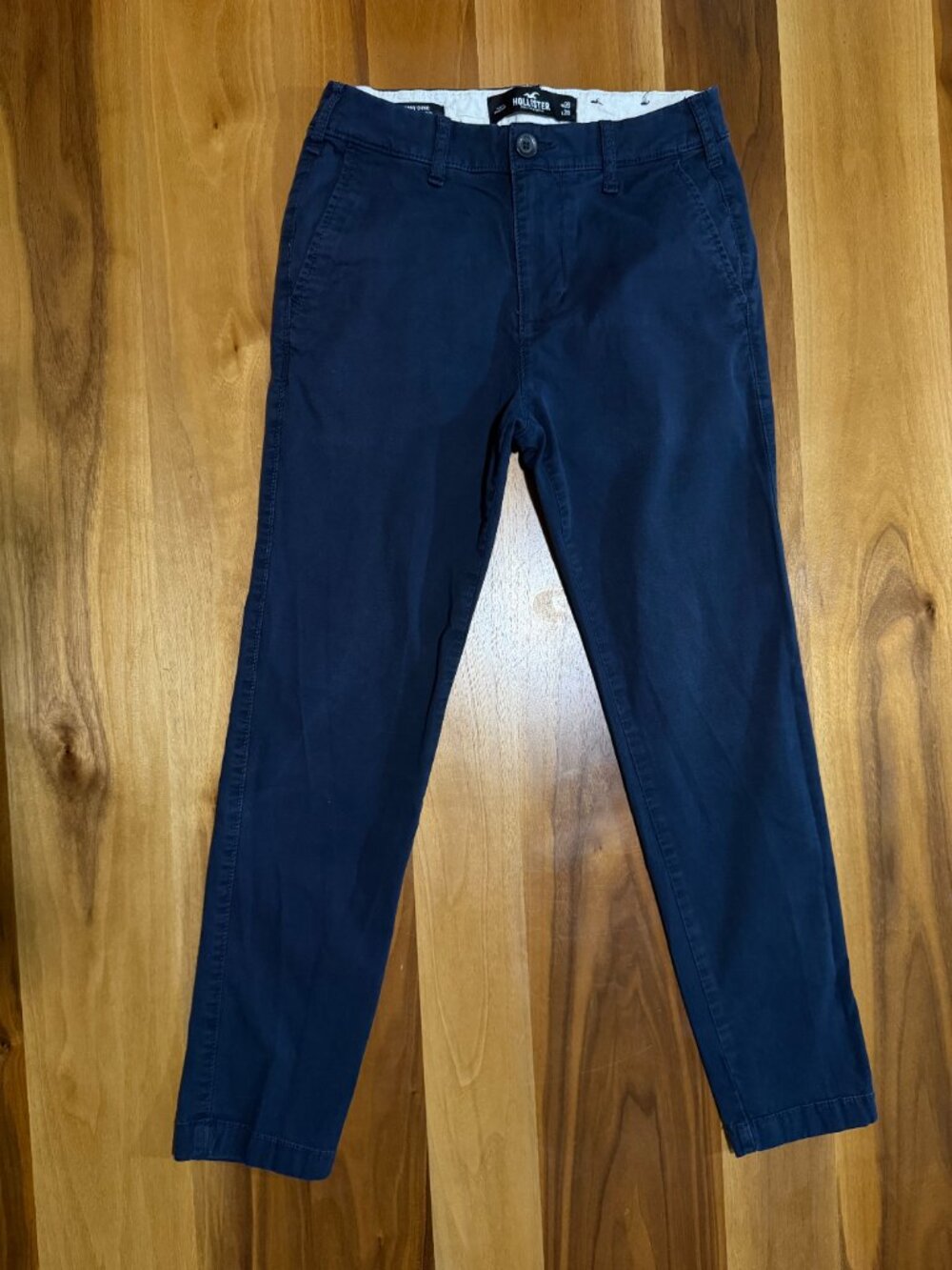 Hollister Men's Skinny Chino Pants Navy Blue W26 L28 Cotton Stretch